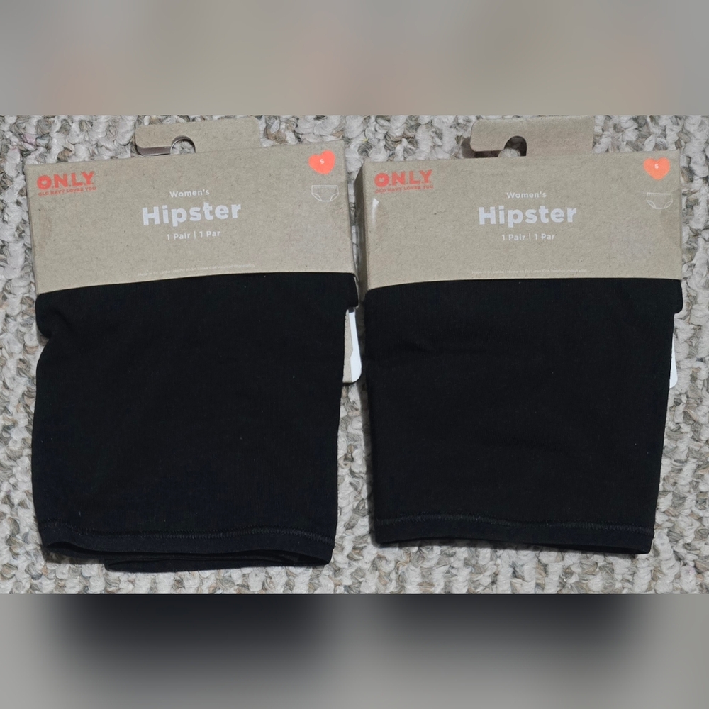 Woman's Small 4/6 Black Hipster Panties.  2 Pairs.  Brand New.